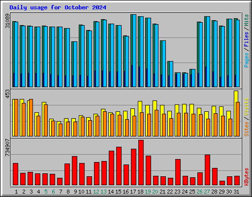 Daily usage for October 2024