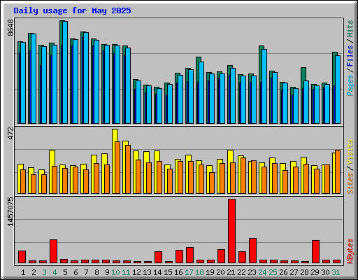 Daily usage for May 2025