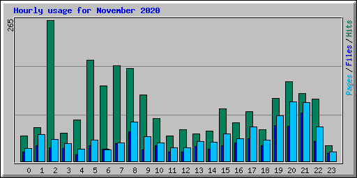 Hourly usage for November 2020